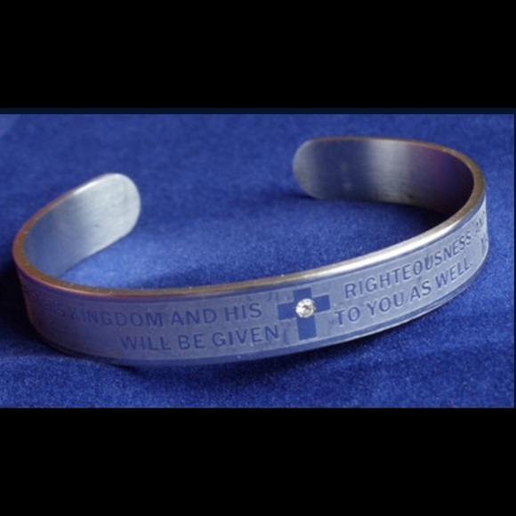 Religious Cuff Bracelet Matthew 6:33 Bible Verse - Picture 6 of 6